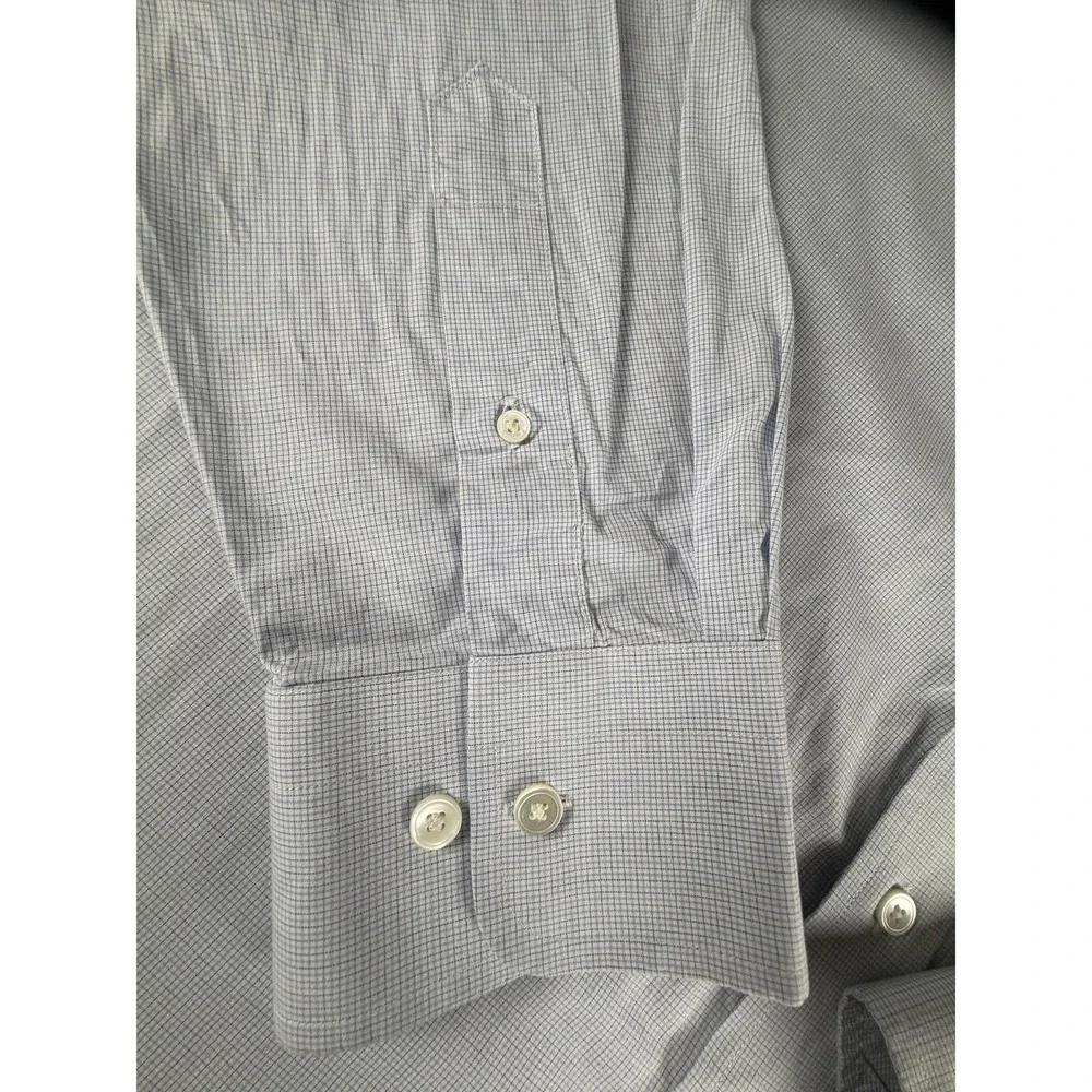Banana Republic Shirt Mens XL Blue Check Slim Fit Long Sleeve Button Down Dress